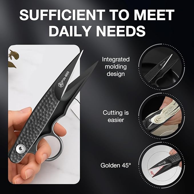 Premium Fabric Scissors for Cutting Clothes, Small Multi-Purpose Stainless Sewing Leather Dressmaking, Professional Crafting Shears Microcrystalline Steel Shears Office Cutting Tools (Black)