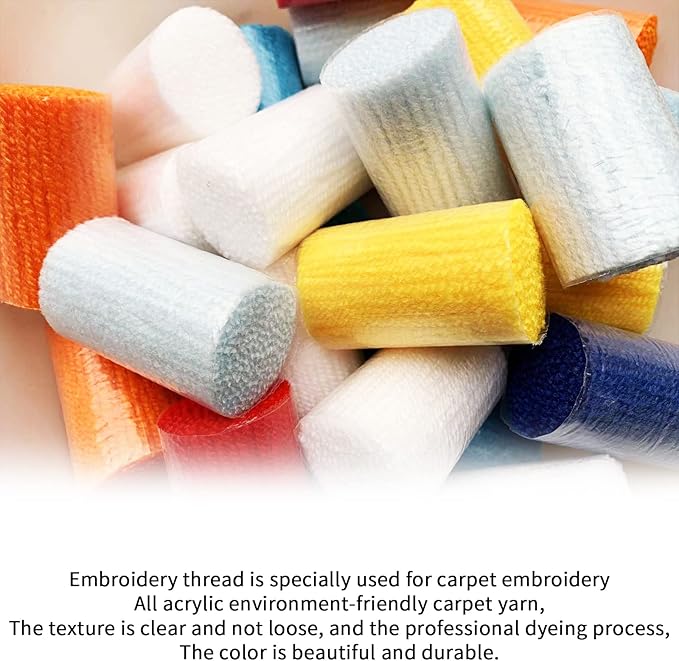 kingsea Latch Hook Kits for Adults, Color Printed Rug Latch Hook Kits for Teen, DIY Needle Craft Shaggy Rug for Home Decoration (20"X 20") - Bear