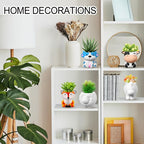 Hushee 12 Sets DIY Ceramic Succulent Pots Ready to Paint Animal Planters Unpainted Plant Flower Pots Bulk with Drainage Hole and Bisque Paint for Kids Adults Craft Christmas