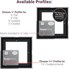 Ampersand Floaterframe Readymade Frame for Flat and 7/8" Deep Wood Panel and Canvas Artwork, Paintings, Prints, and More, 5"x7", Black Thin