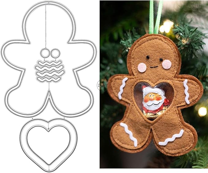DzIxY Patchwork Christmas Character Dolls Heart Metal Cutting Dies for Card Making Kit Embossing Paper Die Cuts Set Scrapbook Stencils Supplies Machine Templates