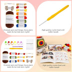 Noocro Crochet Kit for Beginners or Intermediate Level, Fuzzy Granny Square Bucket Hat, Step by Step Video Tutorial, Detailed Instruction Complete Kit Craft Supplies Holiday Gift