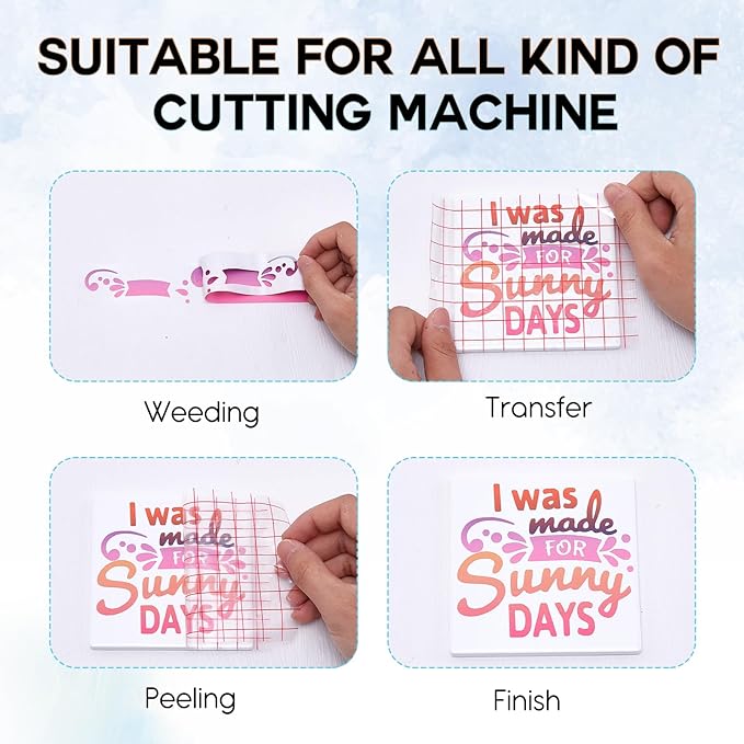 Tintnut Pink Purple Permanent Vinyl - 8 Sheets 12"x10"Gradient Adhesive Self Sticker, Ombre Glossy Self Sticker Water Proofing Vinyl Compatible with Cricut Or Silhouette