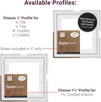 Ampersand Art Supply Floaterframe Readymade Frame for Flat and 7/8" Deep Wood Panel and Canvas Artwork, Paintings, Prints, and More, 9"x12", White Bold