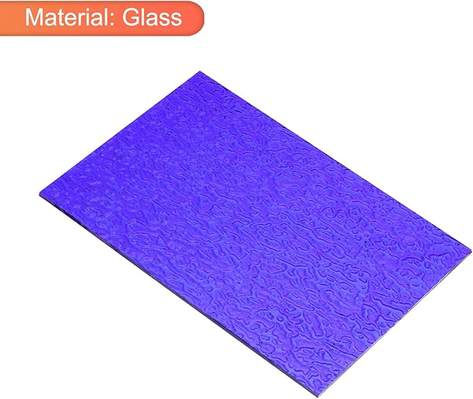 MECCANIXITY Stained Glass Sheet Mosaic Tile 7.9 Inch x 5.9 Inch Bright Blue Stained Glass Sheets for Crafts DIY, Art Project