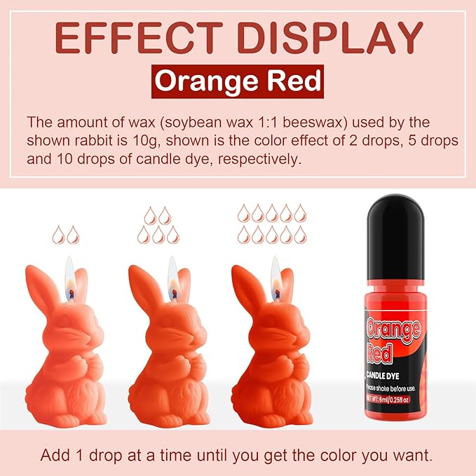 Candle Dye - 24 Colors Liquid Candle Dyes for Candle Making – Oil-Based Highly Concentrated Candle Color Dye for Soy Wax, Beeswax & Gel Wax, Non-Toxic, for DIY Candle Making Supplies, Each 6ml/0.25 oz