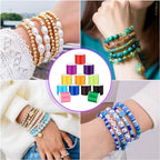 PAXCOO 12 Rolls Elastic Crystal Tec String for Bracelets, 0.8 MM Stretch Bead String Cord Jewelry Thread for Bracelets, Necklaces, Clay Beads, Pony Beads (Multiple Colors)