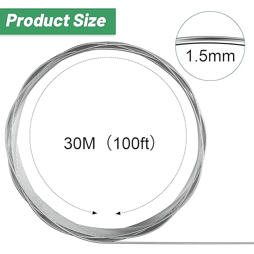 Pelopy Aluminum Wire 1/16 Inch Diameter Metal Wire 100 ft Armature Bendable Armature for Sculpting Dolls Floral Jewelry Making Weaving DIY Crafts, Silver