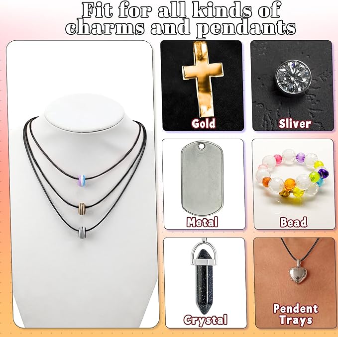 Tudomro 100 Pieces 20 Inch Waxed Leather Necklace Cord Bulk with Clasp Colorful Necklace Bracelet Chains String Rope Cord for Jewelry Making Pendants Charms(Black)