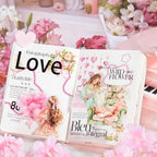 TIAMECH Pink Dream Girl PET Stickers - 100 Pcs Reading Time Lace Girl Maidens Sweetheart Design, Waterproof Sticker for Journaling & Scrapbooking, Junk Journal Supplies, Ephemera & DIY Crafts