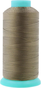 Mandala Crafts Bonded Nylon Thread Dark Beige Heavy Duty Sewing Threads - 1100 YDs Size 92 280D T90 Tex 90 Thread for Leather Jeans Weaving Outdoor Marine Upholstery Threads