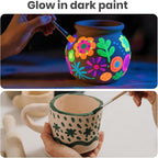 Skirfy Mini Pottery Wheel for Beginners Adults 9.5"Ceramic Machine for Kids Art Craft Glow in Dark Kits 2.2LB Air-Dry Clay,Carving Tools Adjustable Speed,Home Decor DIY Projects Birthday Gift