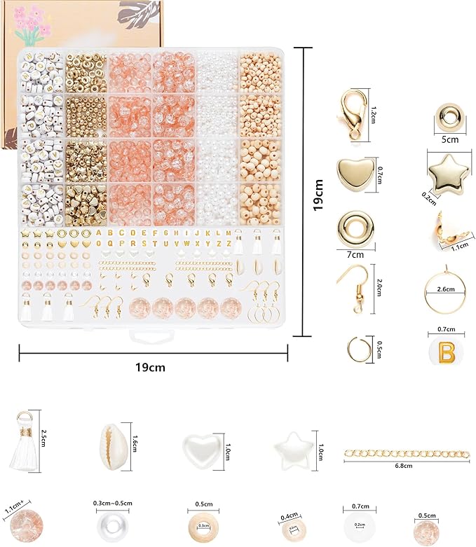 Xylise 6mm/8mm Crackle Glass Beads Bracelet Making Kit Crystal Glass Beads Jewelry Making Kit, Friendship Bracelet kit for DIY Crafts Gifts