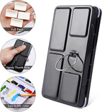 LOONENG Metal Watercolor Tin with Fold-Out Palette, Small Tray Palette with 8 Empty Full Pans for Plein Air, Acrylic and Oil Painting