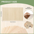 10 Pack Basswood Sheets12x18x1/8 Inch, Unfinished Wood for Crafts, 3mm Basswood for Laser Cutting & Engraving, Wood Burining,Architectural Models, Wood Board for Painting.