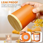 12 Pack Glass Candle Jars-10oz Fall Empty Candle Jars with Bamboo Lids and Sticky Labels, Bulk Candle Jars for Making Candles Containers - Dishwasher Safe