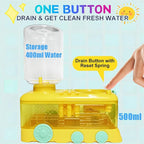 Paint Brush Cleaner with Paint Tray, Water Circulation Brush Rinser with Brush Holder, Watercolor/Oil and Water-Based Paint Brush Cleaner Tool, 400ml Capacity, Train Design, Gift for Artist Beginners