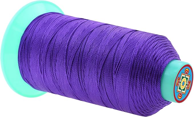 Mandala Crafts Bonded Nylon Thread Violet Heavy Duty Sewing Threads - 415 YDs Size 346 210D T350 Tex 350 Thread for Leather Jeans Weaving Outdoor Marine Upholstery Threads