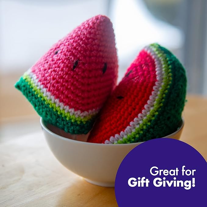 Darn Good Yarn - Crochet kit for Beginners to Intermediate | Watermelon DIY Crochet Amigurumi - Crochet Kit Include Pattern, Yarn, Crochet Hook, Stuffing and Knitting Needles