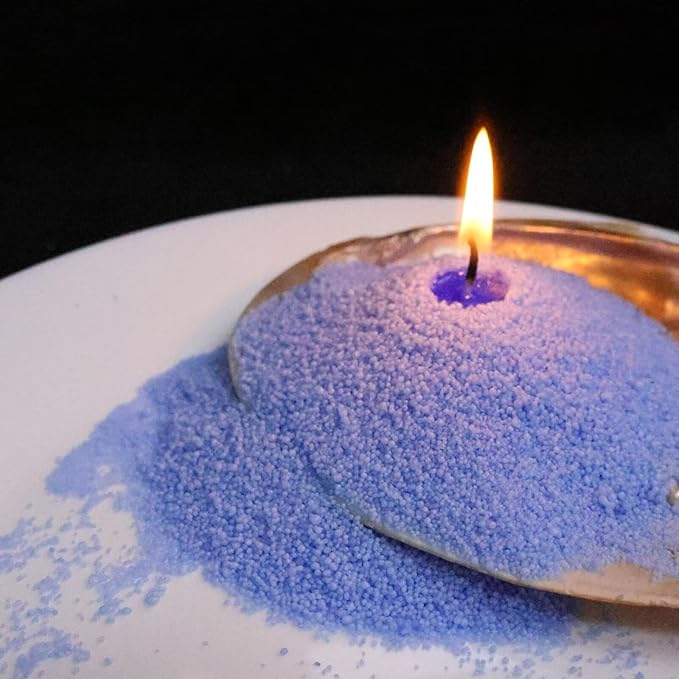 Aufien Candle Sand with Wicks, 21.4 Oz Pearled Candle, DIY Bead Powder Sand Wax Making kit Refillable Non Toxic for Handmade, Wedding and Halloween Christmas Decorations Blue Unscented