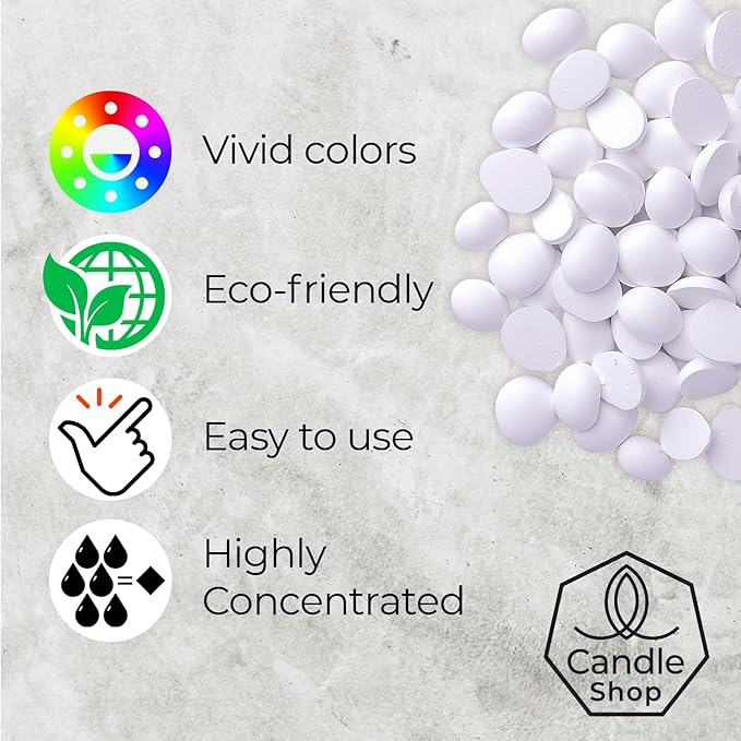 White Candle Dye 2oz for Soy Candle Making – Highly Concentrated Candle Wax Dyes – Candle Shop Premium Color Dye Chips for Soy Wax, Beeswax, Paraffin