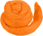 MECCANIXITY Wool Roving Yarn Soft Felting Wool 50g/1.76oz Pure Chunky Roving Yarn for Needle Felting Knitting Blanket Spinning Weaving Art DIY Craft Orange
