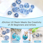 JDiction UV Resin 300g, Crystal Clear UV Resin Solar Cure Sunlight Activated Hard Resin Kit for Jewelry Making, Casting and Coating, DIY Crafts