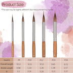 Watercolor Brushes Set of 5 - Extra Long Needle Point Detail Brushes with Two Layer Liner Sable/Synthetic Blend for Fine Line Work - Perfect for Watercolor,Gouache,Acrylic-Artist Grade Painting Tools