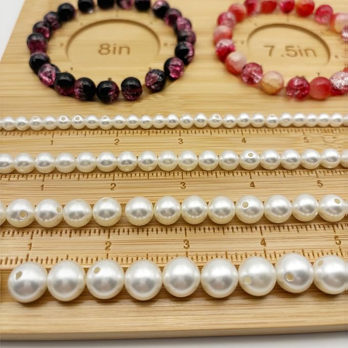 Petoysoso Bamboo Bead Boards for Jewelry Making, Bracelet Beading Board, DIY Supplies, Small 6"/ 7"/ 7.5"/ 8"