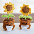 Inspirational Gifts for Women, Positive Crochet Animals, Emotional Support Home Decor Knitting Flower, Handmade Crochet Sunflower Motivational Gifts for Women
