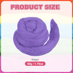 MECCANIXITY Wool Roving Yarn Soft Felting Wool 50g/1.76oz Pure Chunky Roving Yarn for Needle Felting Knitting Blanket Spinning Weaving Art DIY Craft Light Purple