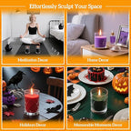 Sukh Candles Sand and Wicks for Halloween - 430G(0.94lb) Sand Candles with Wicks Purple, Orange, Black, Red, Green Refillable Candle for Weddings, Parties