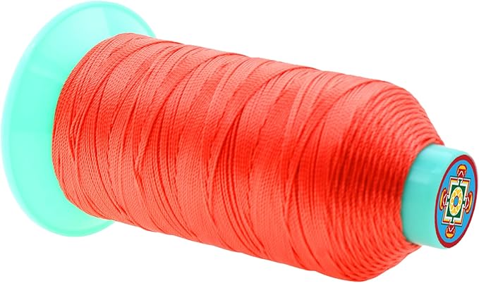 Mandala Crafts Bonded Nylon Thread Coral Heavy Duty Sewing Threads - 415 YDs Size 346 210D T350 Tex 350 Thread for Leather Jeans Weaving Outdoor Marine Upholstery Threads