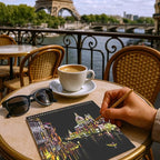 Scratch Art Book(A4-10Page) for Adults & Teens – ASMR Stress-Relieving Scratch Off Art | Paint by Scratch Kit Set | Travel Landmarks & Engraving Art | Creative Gift for Adults (Colorful City Series A)