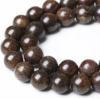 176pcs 4mm Natural Stone Beads Brown Bronzite Gemstone Round Loose Beads for Jewelry Making DIY Bracelet Necklace 32" 2 Strands