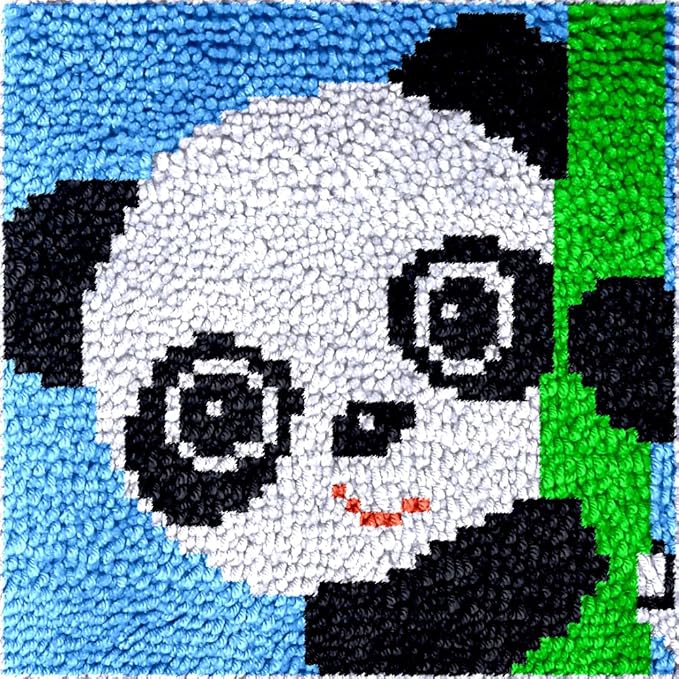 Latch Hook Rugs Kits for Kids Adults Beginners, Dinosaur Owl Smile Star Sunflower Dog Panda Small Large DIY Latch Hook Rug Making Kit for Girls and Boys