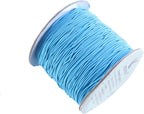KONMAY 1.0mm Elastic Beading String, 100 Yards Blue Elastic Stretchy Cord for Jewelry Making, Necklace and Crafting