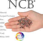 NCB 200PCS 4mm Natural Red Leopard Fur Jasper Round Loose Stone Spacer Beads for Jewelry Making with Crystal Stretch Cord