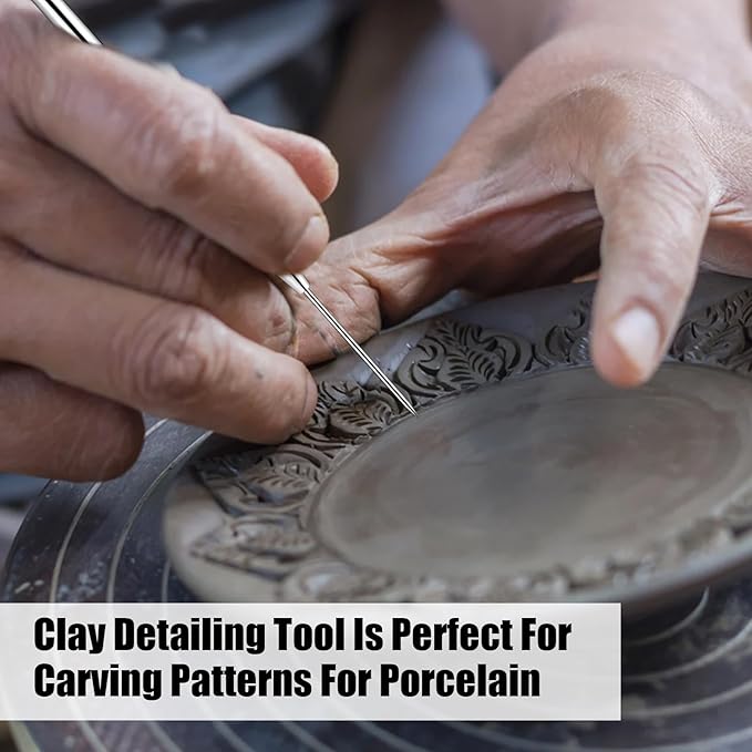 Lainballow 50 pcs Clay Needle Tools, Clay Modeling Tools, 6 in Ceramic Needle Detail Tools, Pottery Sculpture Needle Supplies for Clay Ceramic Pottery Sculpting Texturing Carving