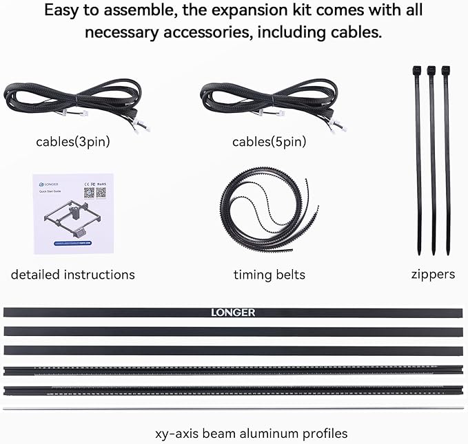 Extension Kits for LONGER RAY5 Older Model 5W/10W/20W Laser Engraver(XY Axis)