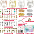 Sofier 542pcs Bangle Bracelet Making Kit DIY Jewelry Making Kit and Supplies Expandable Charm Bracelets Pendants Plier Set Toy Art Craft Gift for Girl Teen Women Adult