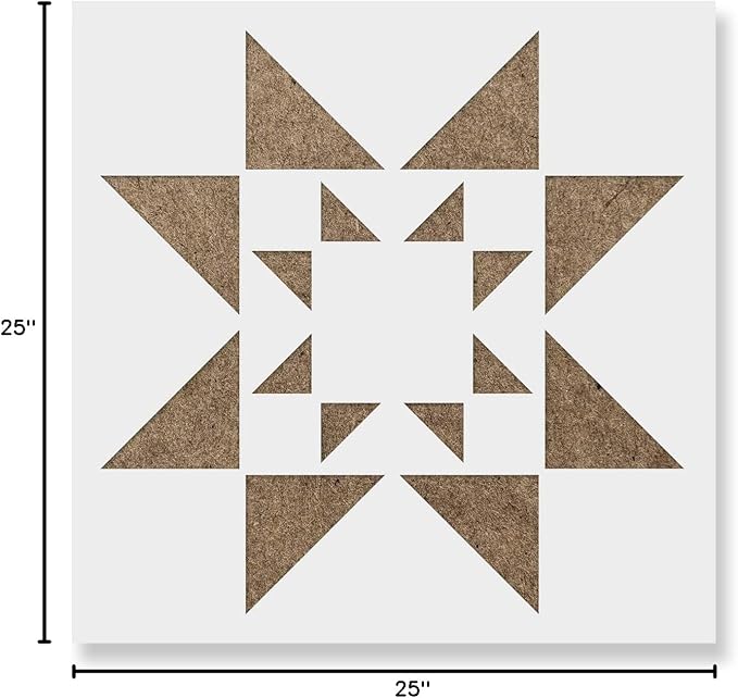 Starburst Quilt Block Stencil - Mylar Stencil, Durable for Crafting Beautiful Home Accents, Quilt Stencil