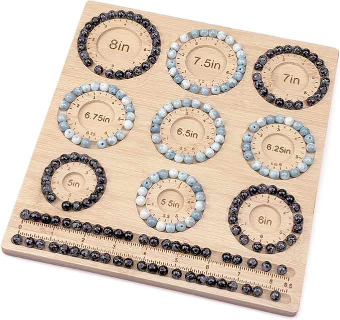 Petoysoso Bead Boards for Jewelry Making, Bamboo Beading Board for Jewelry Bracelet Making, Bracelet Bead Board, Bracelet Bead Board for Bracelet, Jewelry Making Supplies,Bead Tray 5" to 8"