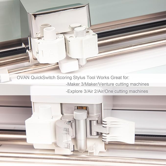Engraving Tip + Scoring Tip + Fine Debossing Tip + QuickSwitch Housing for Cricut Maker 3/Maker/Venture/Explore 3/Air 2/Air, OVAN 3-in-1 Tool Set for Cricut Engrave/Score/Deboss Designs on Materials