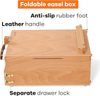 VISWIN Large Tabletop Easel Box with 3 Storage Drawers, Adjustable Portable Beech Wood Desktop Easel for Painting, Drawing, Plein-Air Art Sketchbox for Adults, Artists, Beginners, Hold Canvas to 25"