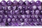 120PCS 6mm Natural Purple Dream Lace Amethysts Beads Crystal Round Loose Beads for Jewelry Making DIY Bracelet Necklace 32" 2 Strand