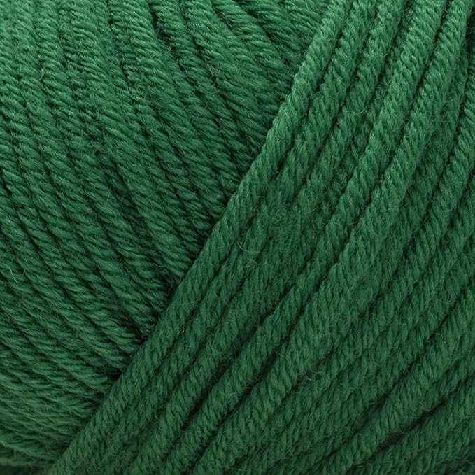 Estako Wool 98 100% Superwash Merino Wool Medium Worsted Weight Soft Knitting and Crochet Yarn 1.76 oz (50gr) 98 yds (90 m) (6373-Green)