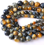 4mm 90pcs AAA Tiger Eye Beads for Jewelry Making 6mm 60Pcs Natural Stone Beads Semi Precious Round Smooth Gemstones Energy Healing Loose Beads (Dream Blue Tiger Eye Stone, 4mm)
