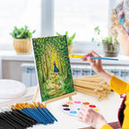 160 Pack Canvas with Easel Miniature Painting Kit with Wooden Easel and Blank Canvas Boards, Detail Paint Brushes Set for Kids Adults Couples Paint Party Supplies Paint and Sip Date Night Kits