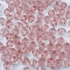 200pcs 6mm Bicone Glass Crystal Beads for Jewelry Making, Faceted Bicone Glass Spacer Beads for Bracelet Earring Necklace DIY Craft(Pink)